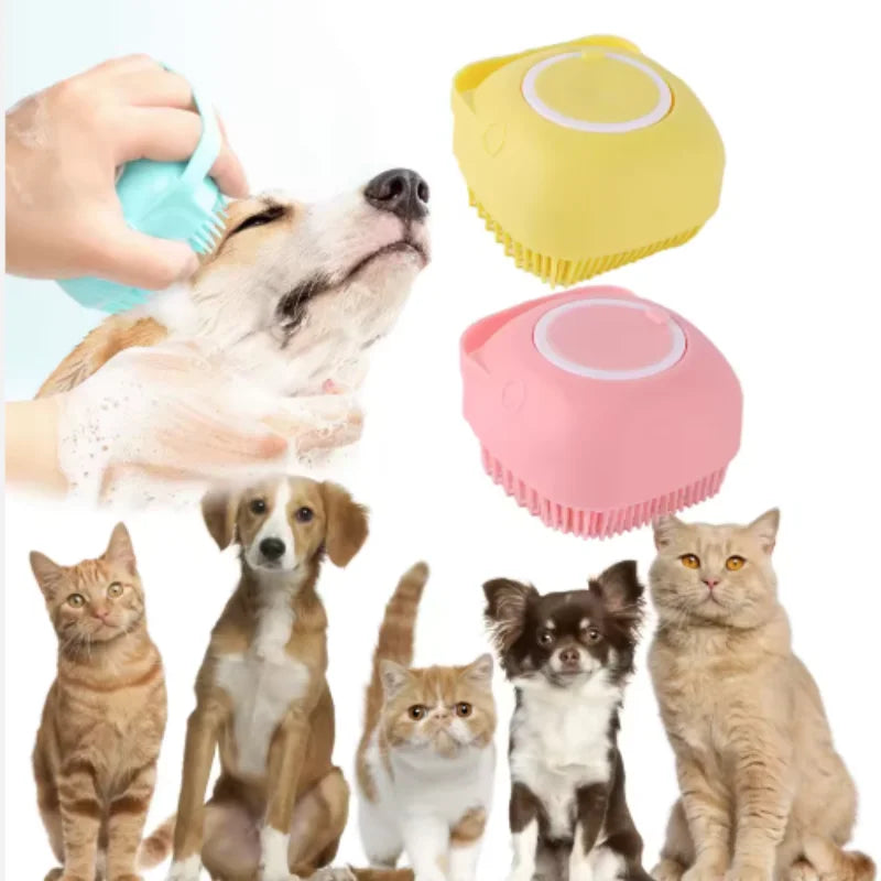 Soft Silicone Pet Bath Massage Gloves for Puppy Dog Cat Safety Grooming Tool Mascotas Bathroom Accessories
